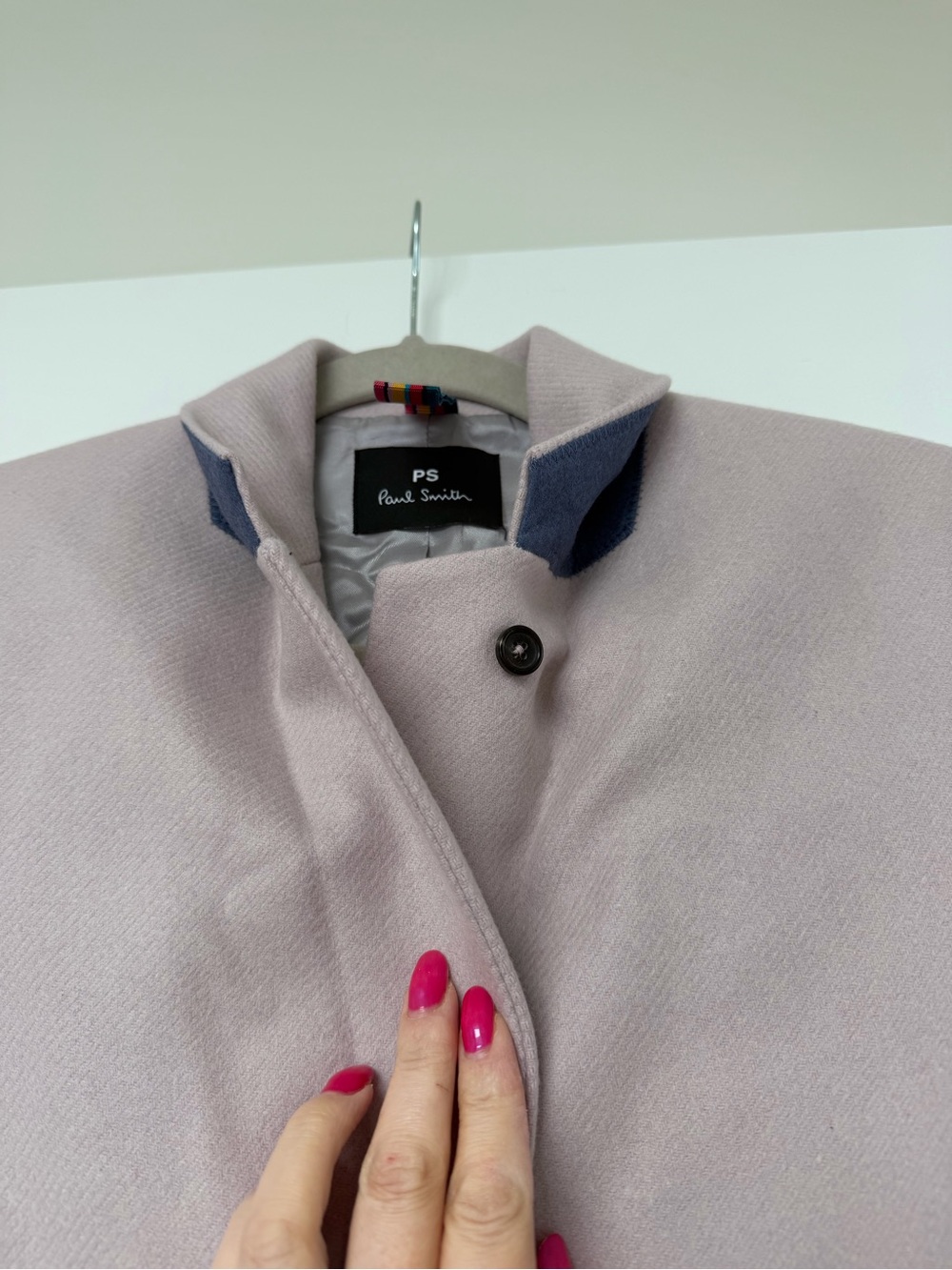 PS Paul Smith Cashmere Blend Epsom Single-Breasted Wool Coat Blush Pink 40 $1050 - Picture 4 of 9